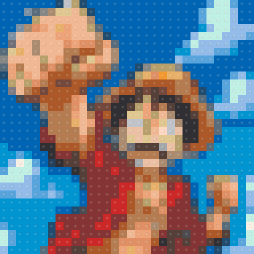 Luffy - One Piece Inspired Brick Mosaic Art — Anime & Cartoon brick art kit