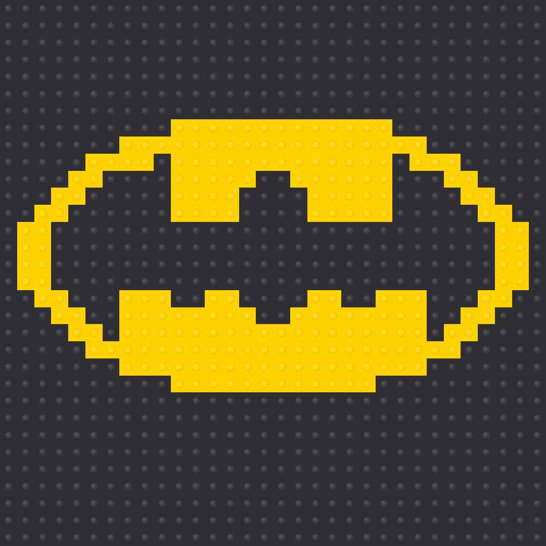 Batman Symbol Inspired Brick Mosaic Art