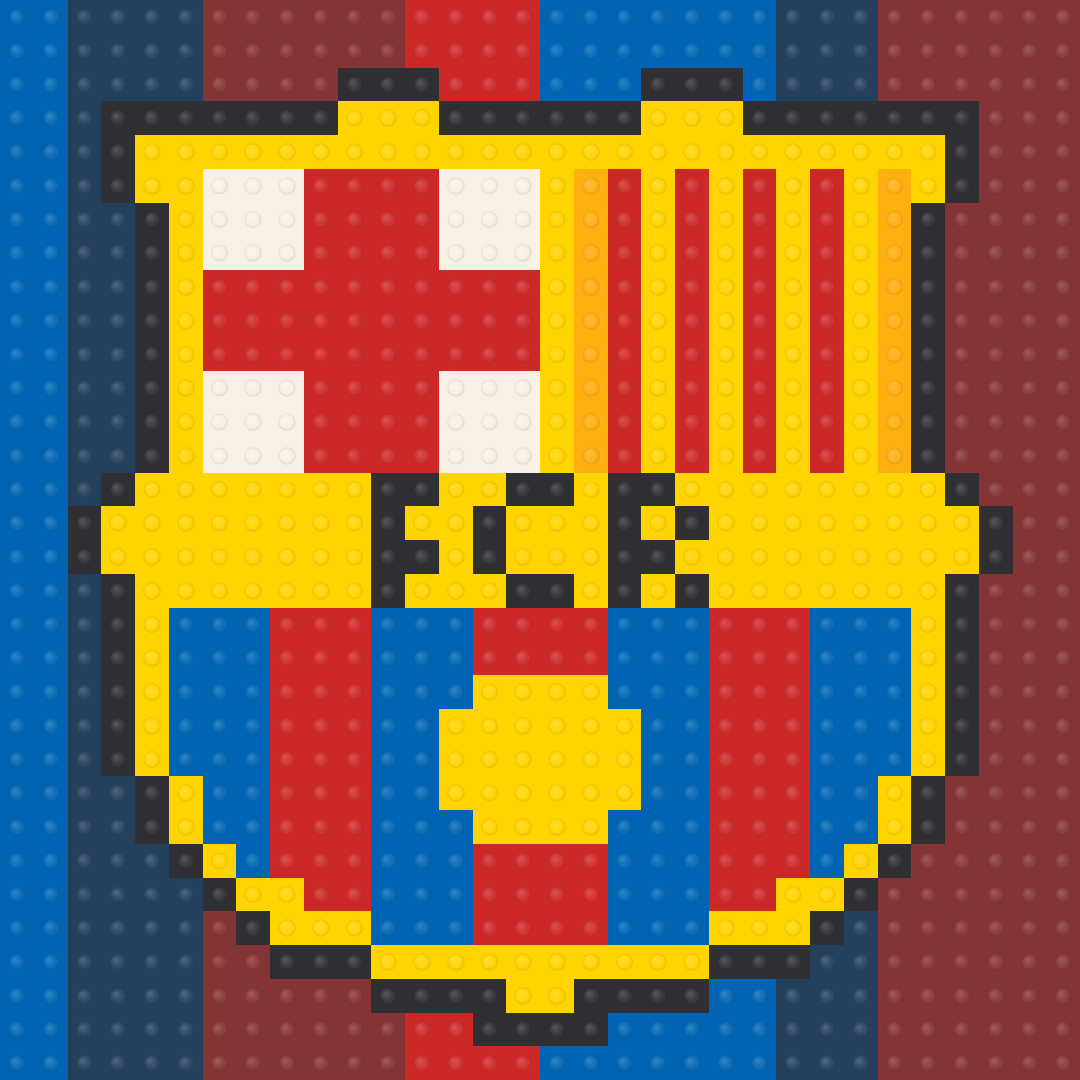 FC Barcelona Inspired Brick Mosaic Art — Sports brick art kit