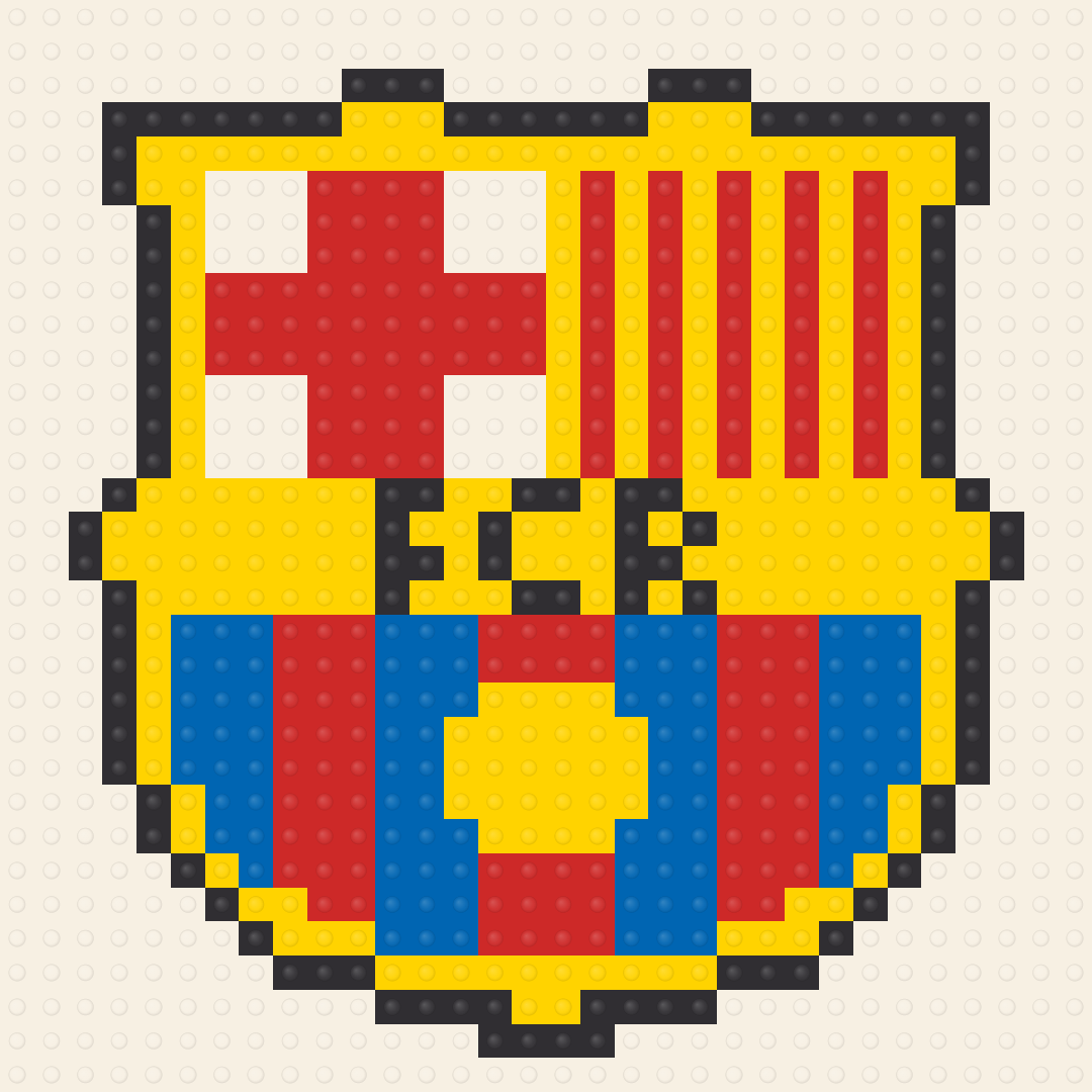 FC Barcelona Inspired Brick Mosaic Art — Sports brick art kit